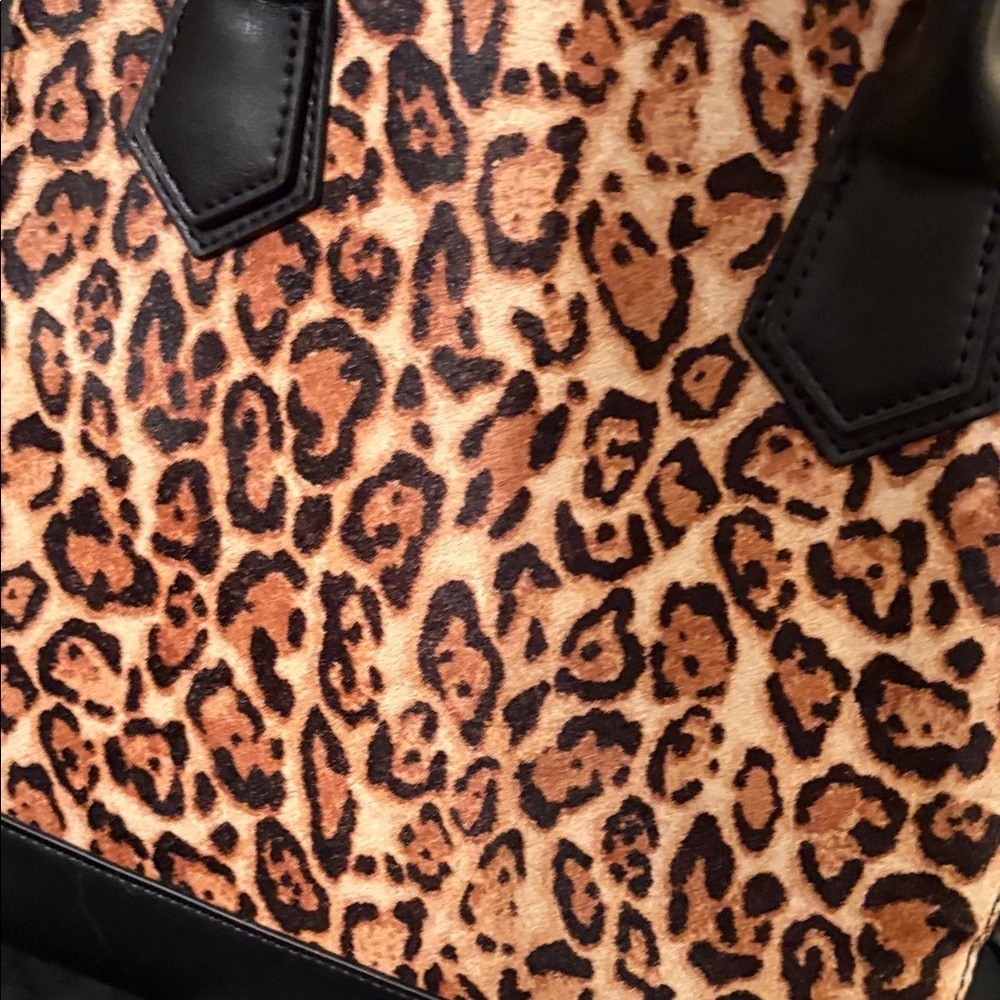 White House Black Market Leopard and Black Satchel - Picture 6 of 11